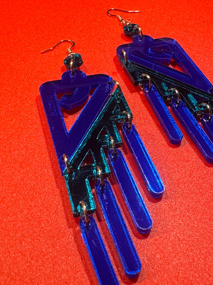 Black Rain Earrings (Teal/DeepBlue)