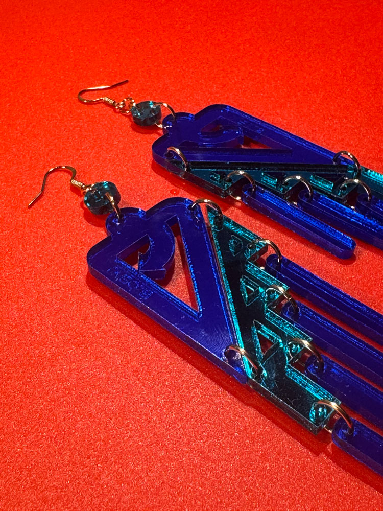 Black Rain Earrings (Teal/DeepBlue)