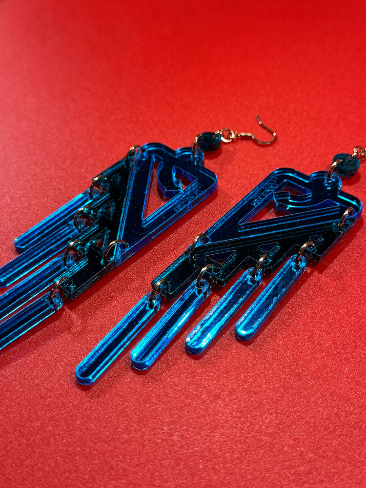 Black Rain Earrings (Teal/Turquoise)