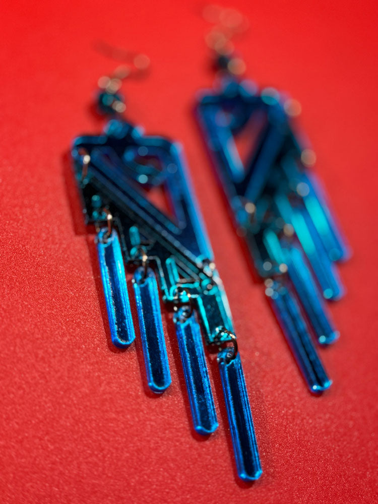 Black Rain Earrings (Teal/Turquoise)