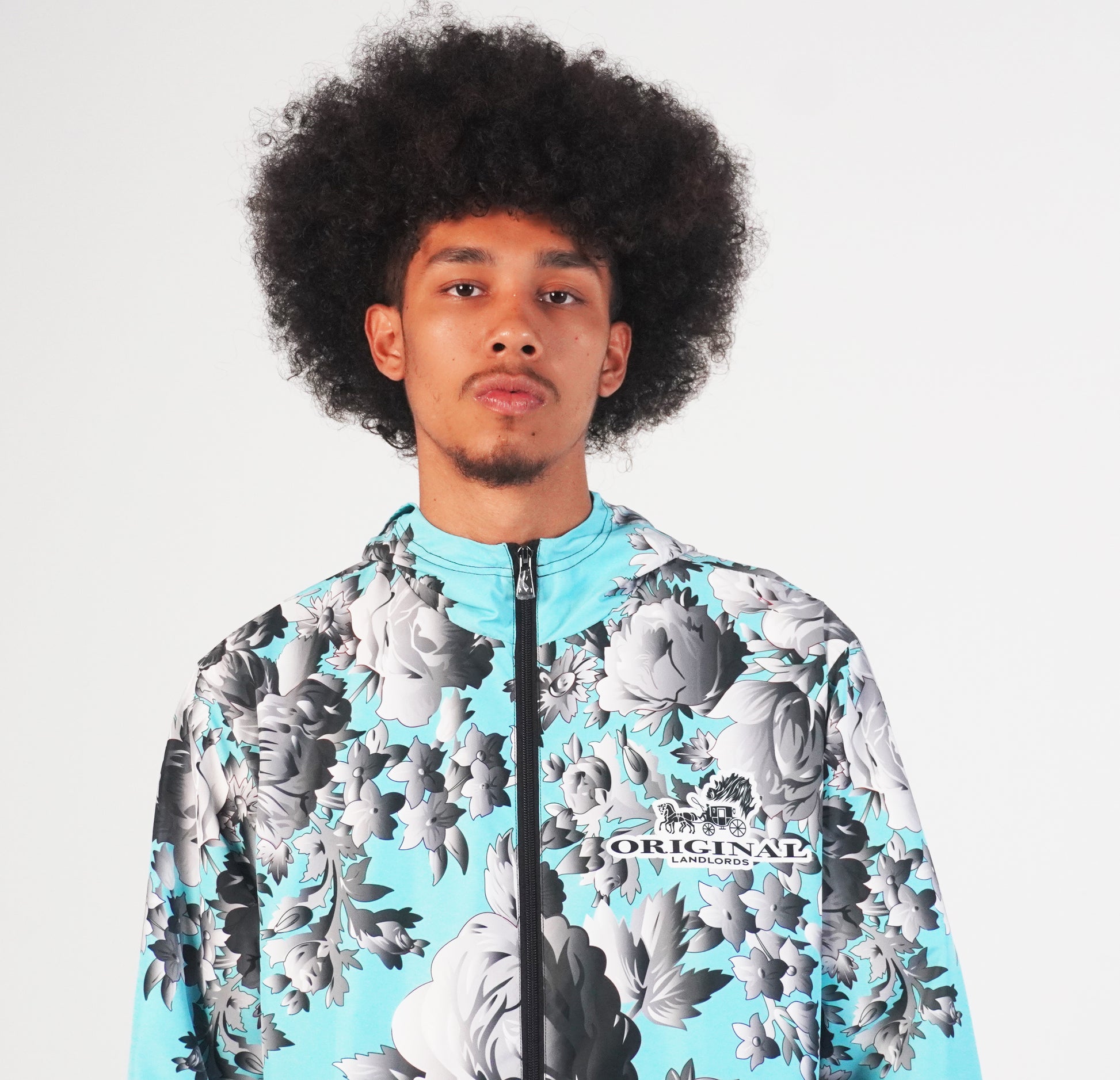 Silver & Turquoise Windbreaker