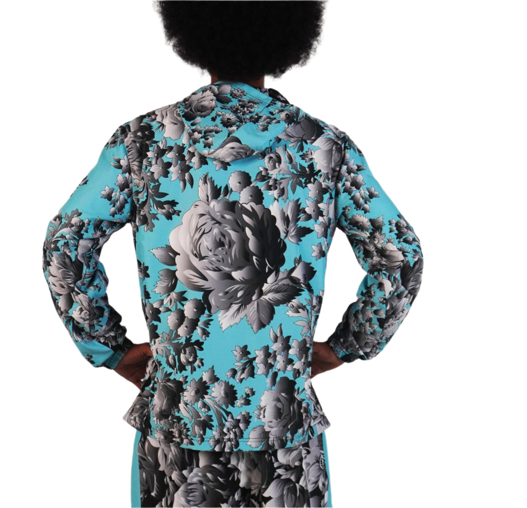 Silver & Turquoise Windbreaker