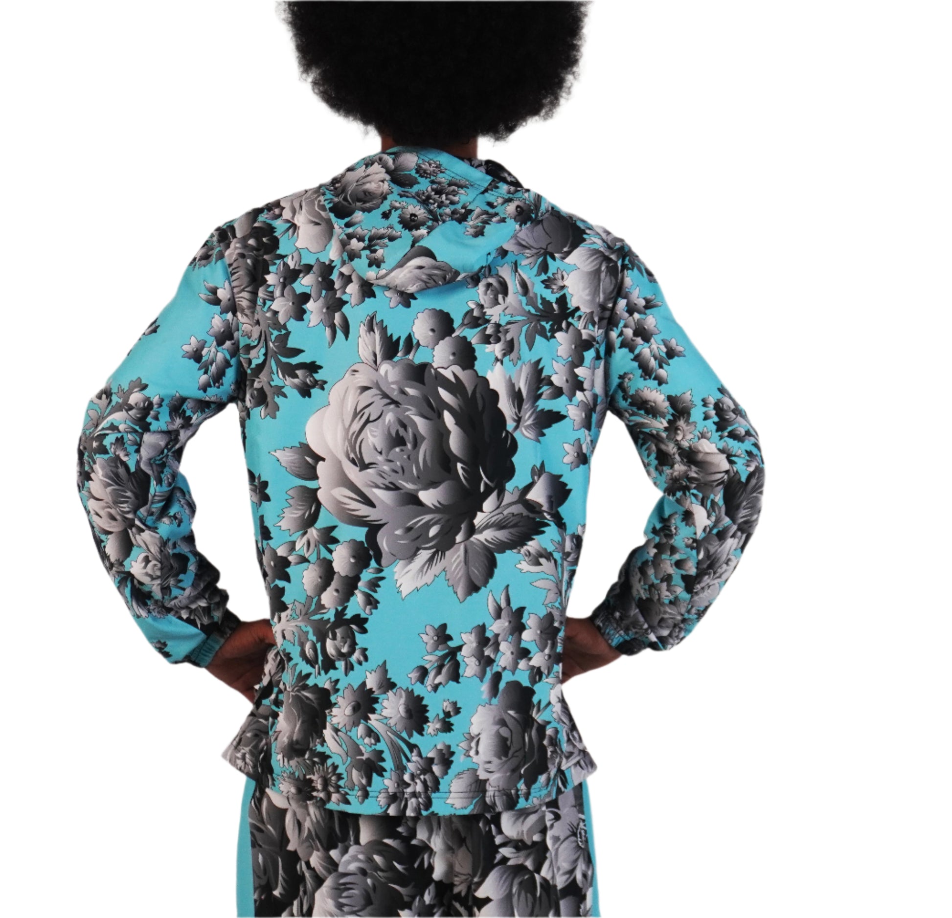 Silver & Turquoise Windbreaker