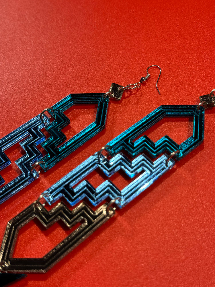 Step Danglers (Teal/Sky/Bronze)