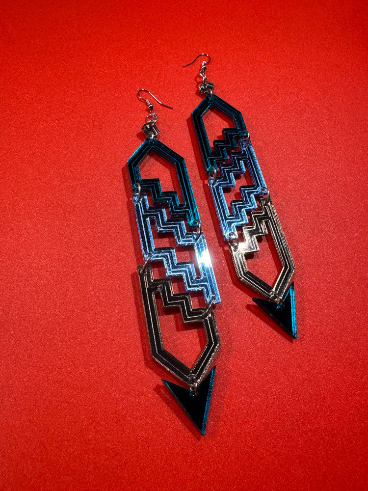 Step Danglers (Teal/Sky/Bronze)